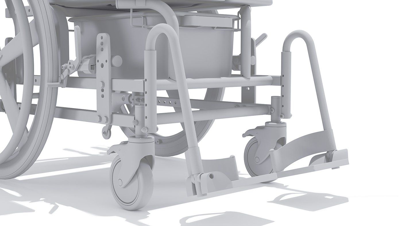 Wheelchair Grayscale 3D Model