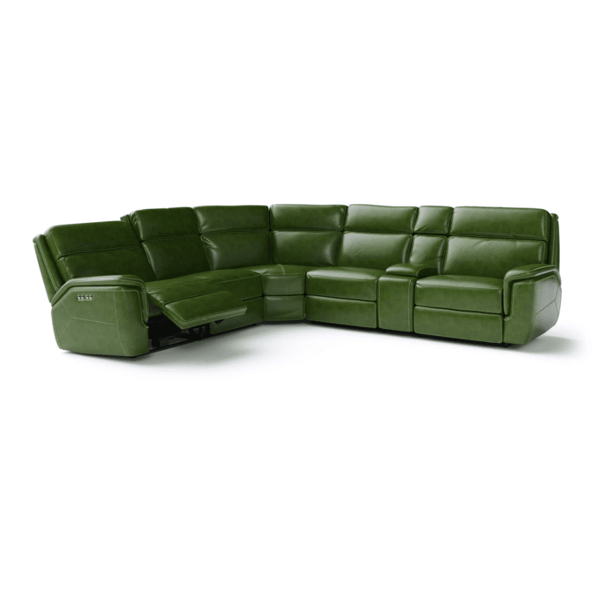 Modern Silo leather sofa shown in a clean studio environment with high-end material detailing