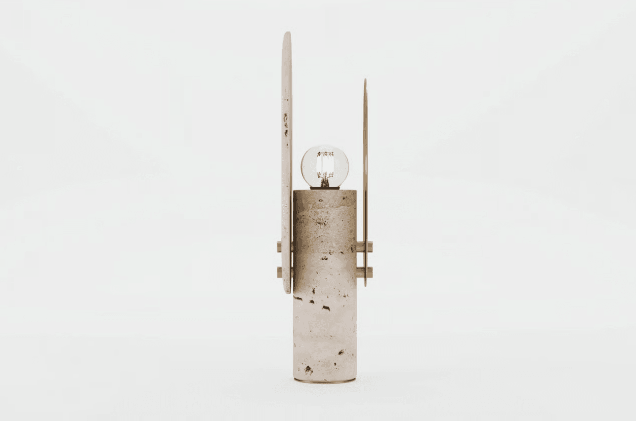Clean side view of a modern table lamp emphasizing structure and shape
