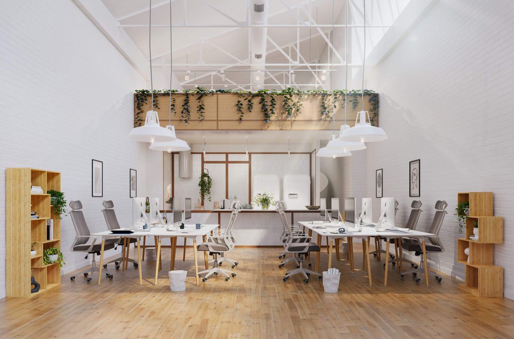3D Interior Visualization of trendy Office Space