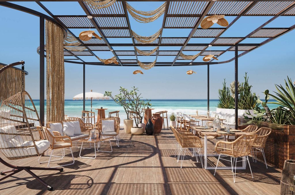 3D Furniture Rendering of Beachside Patio