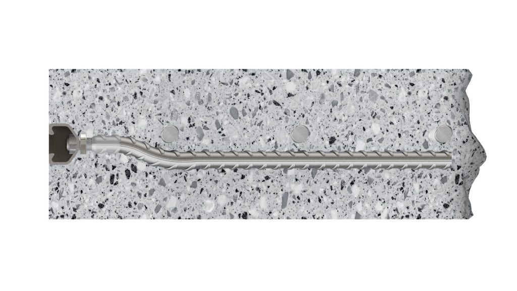 3D Product Rendering of Metal Anchor in Concrete