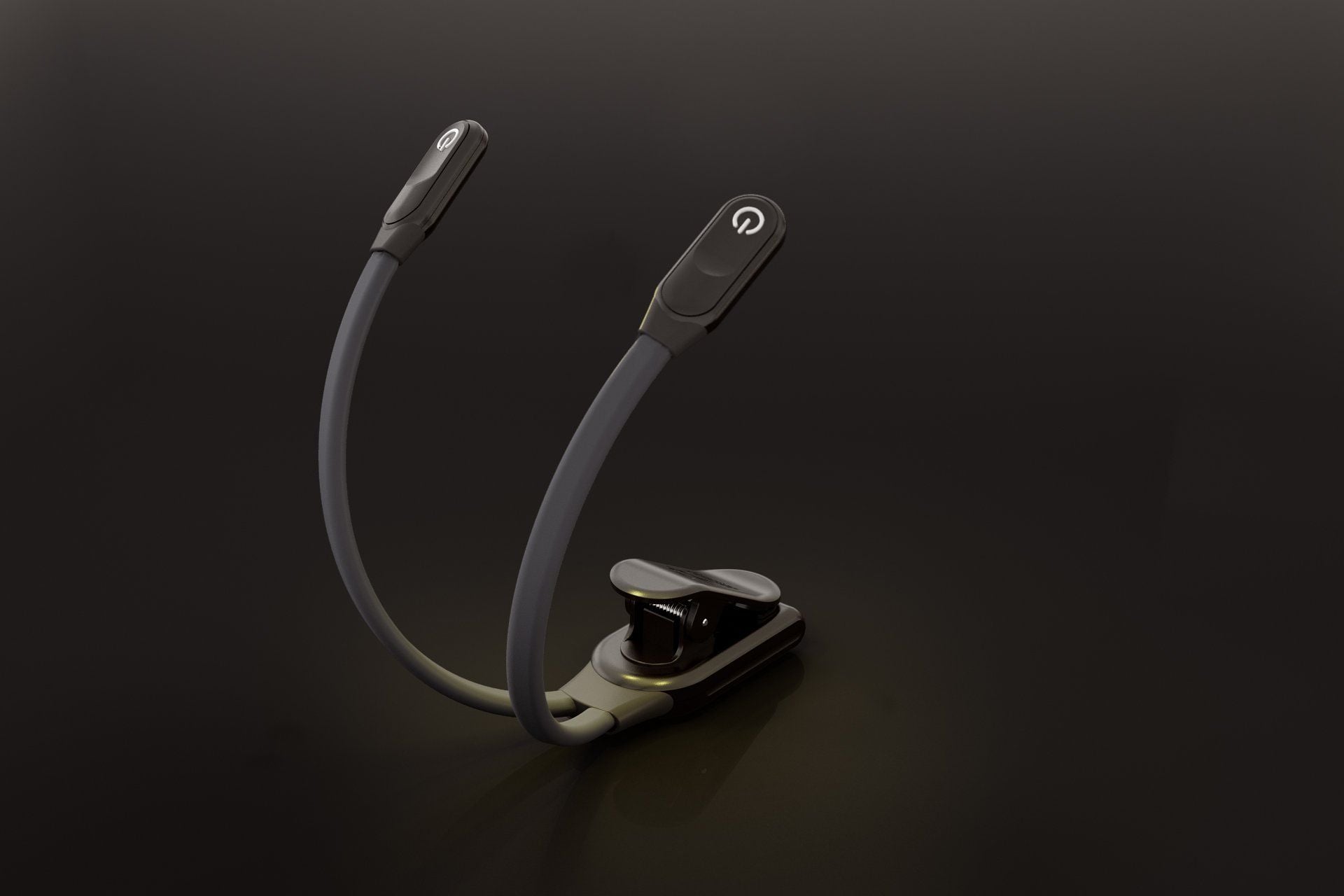 Photoreal 3D product render of a stylish clip light showcasing photorealistic CGI rendering and visualization