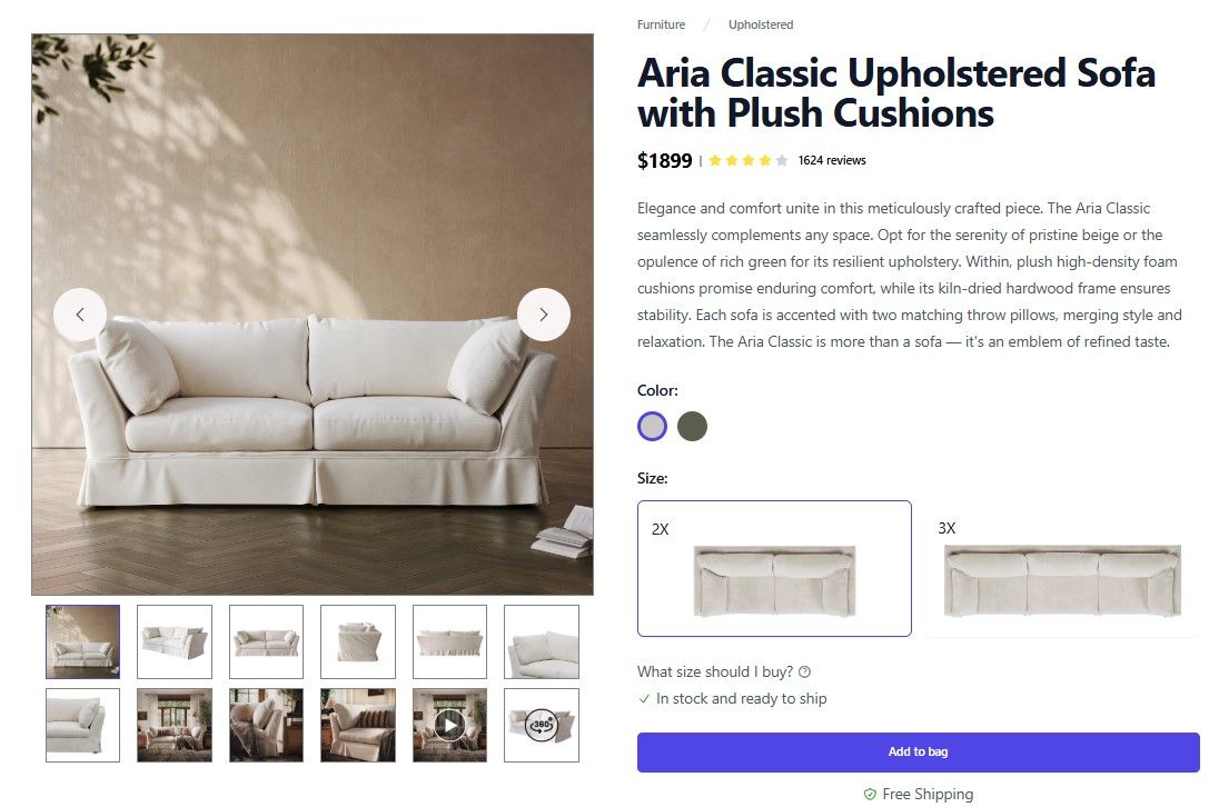 Product Rendering for E-commerce