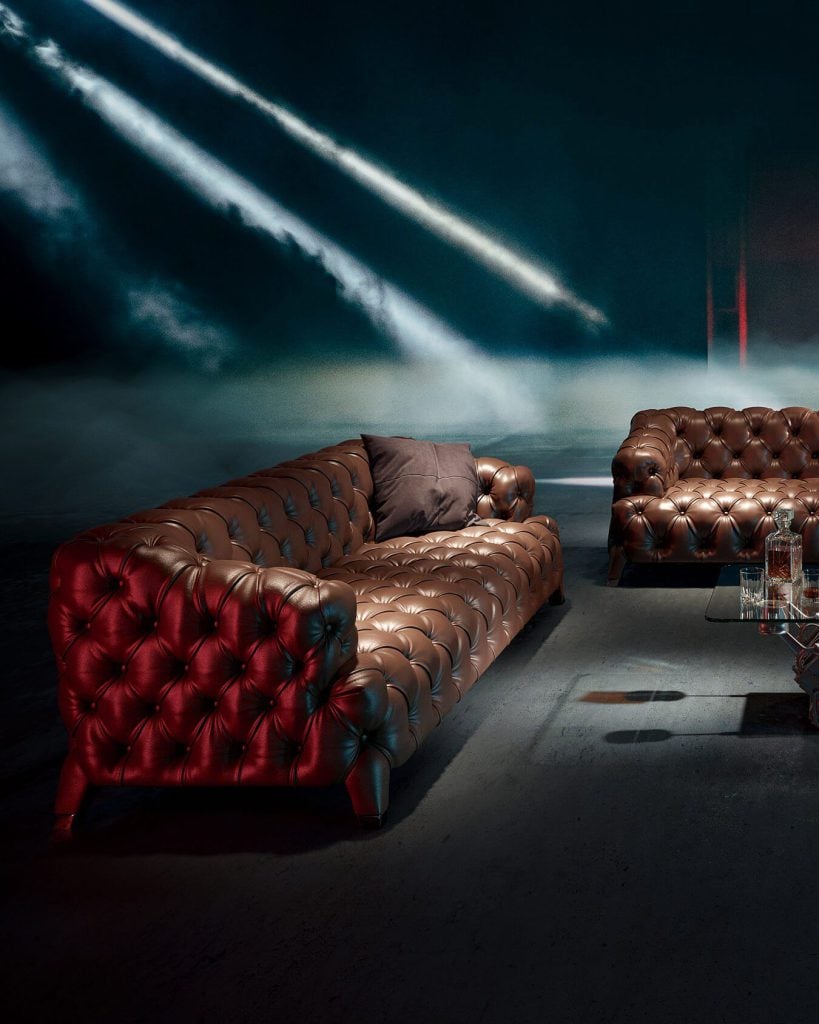 Photorealistic 3D Furniture Rendering – Luxurious Leather Sofa