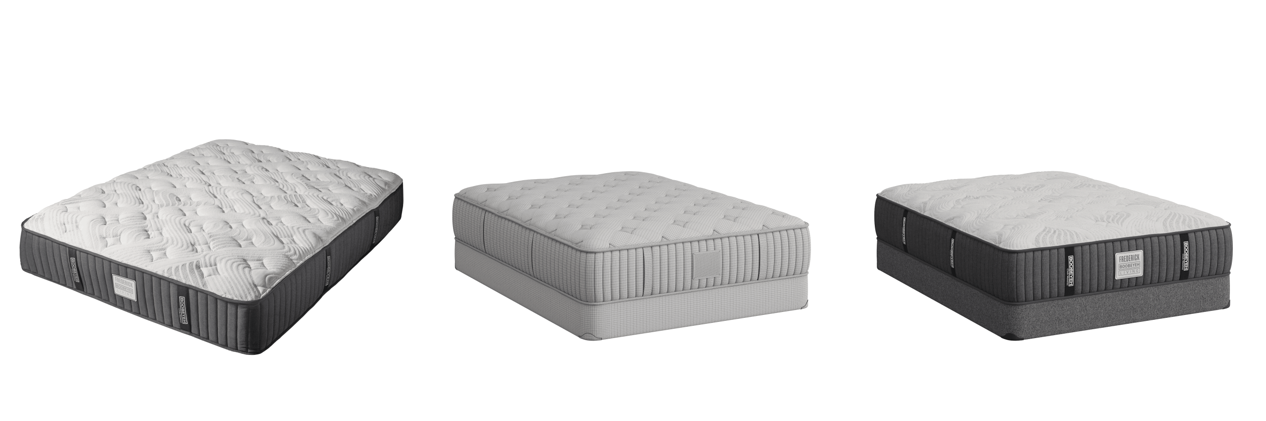 Three mattress constructions compared side by side