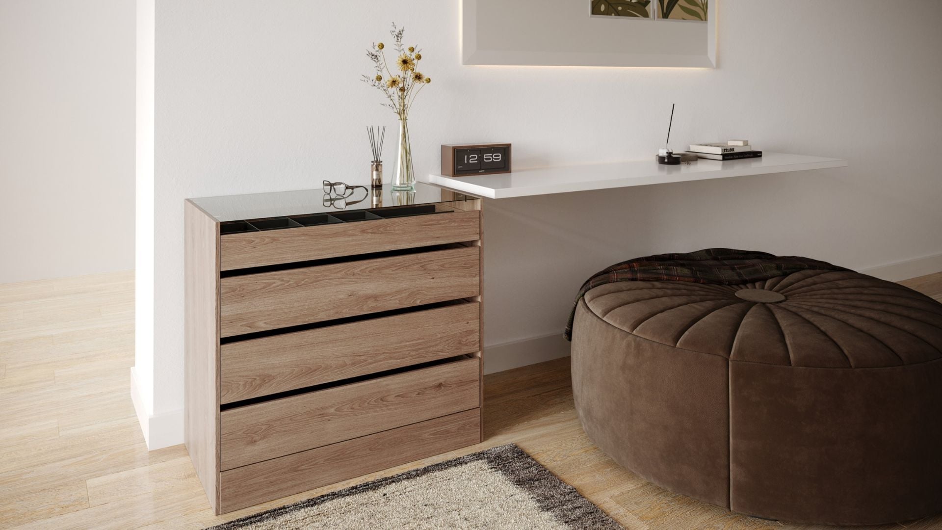 Benefits of a Scale CGI Lifestyle Render: Vanity Desk