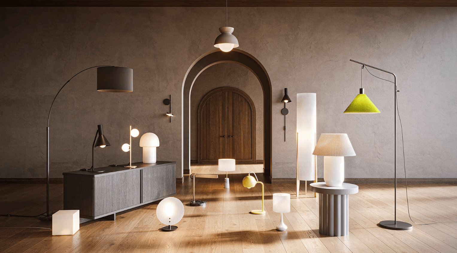 Lamp Design Options by Product Rendering
