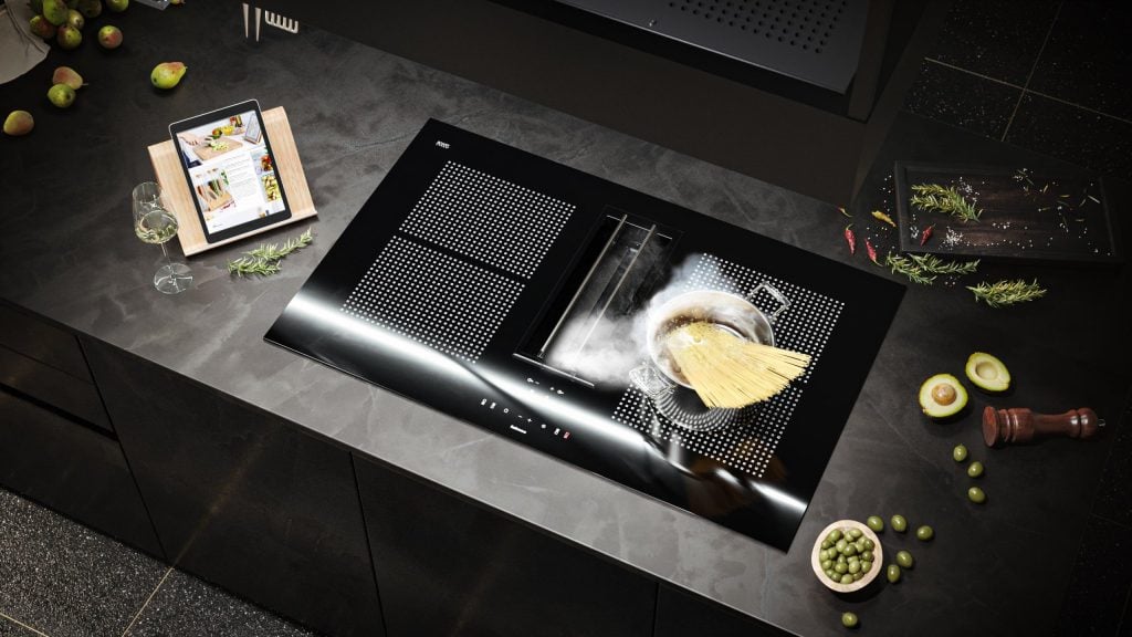 3D Kitchen Interior Visualization with Modern Cooktop