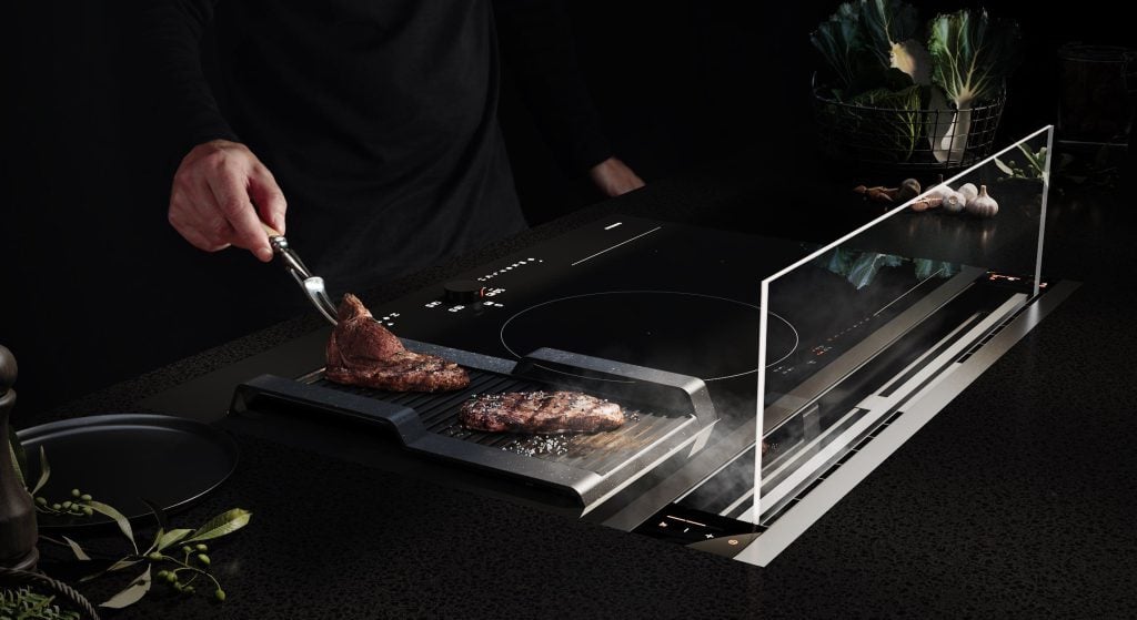 Photorealistic 3D Kitchen Rendering with stylish Cooktop