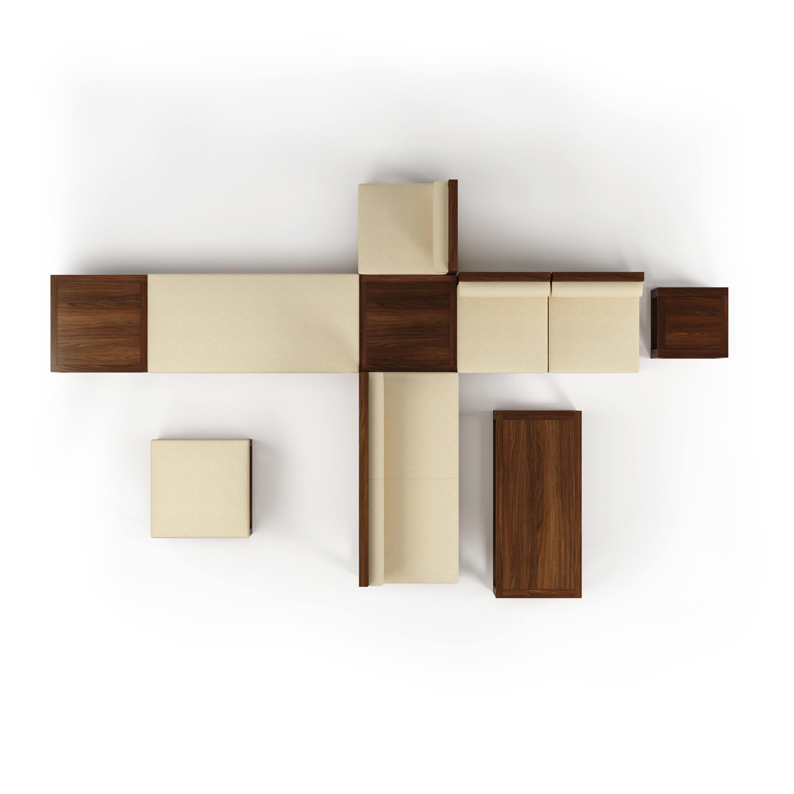 Beige Sofa Set Top View