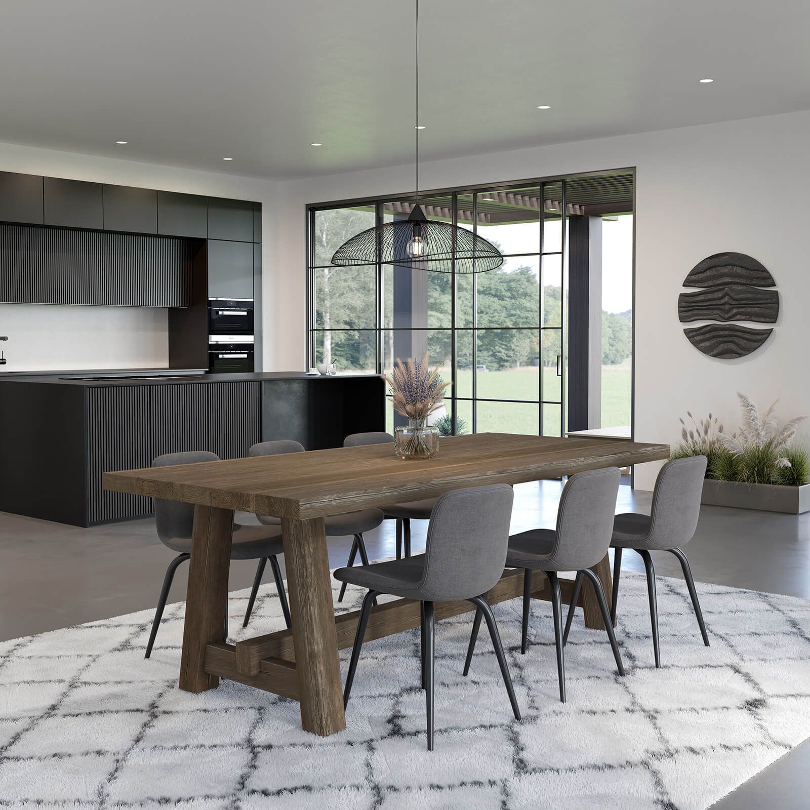 3D model configurator — dining table in lifestyle interior scene