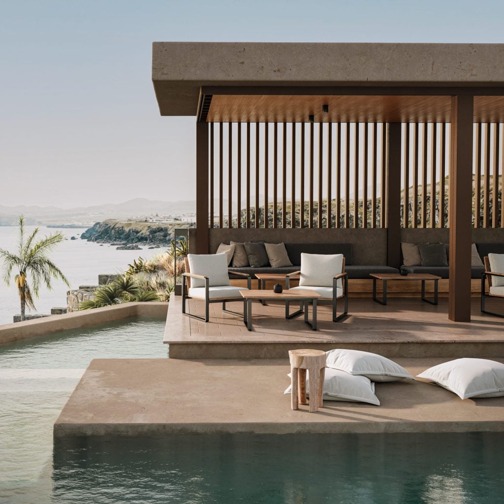 3D Furniture Rendering and Visualization of Outdoor Lounge Area