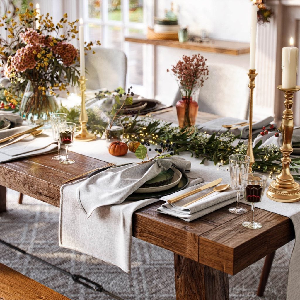 Photorealistic 3D Interior Visualization of a Dining Table Setting
