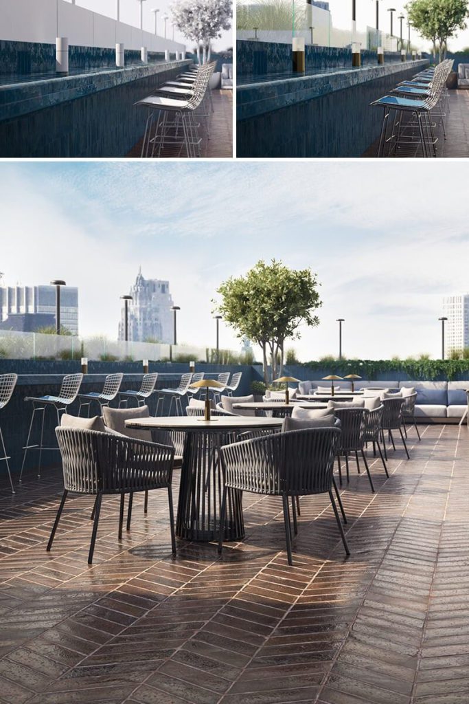 3D Furniture Rendering and Visualization of Outdoor Seating Area