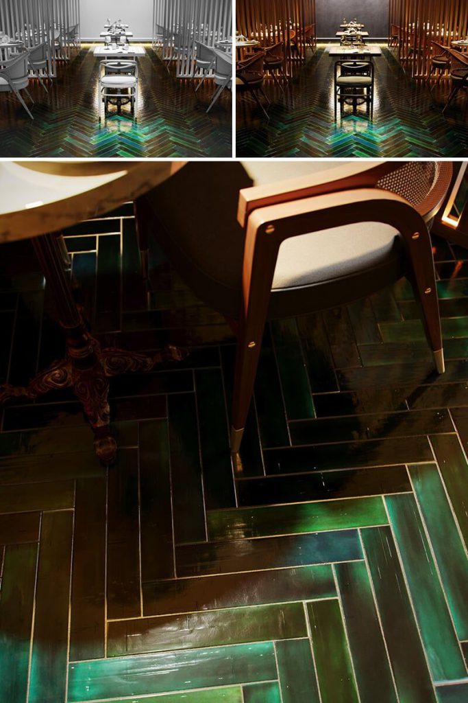 3D Interior Visualization of Modern Dining Space