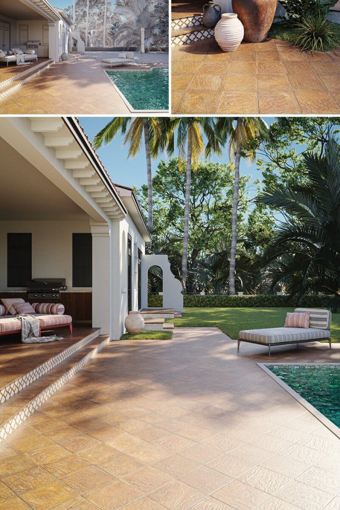 3D Exterior Patio Visualization with Realistic Furniture Rendering