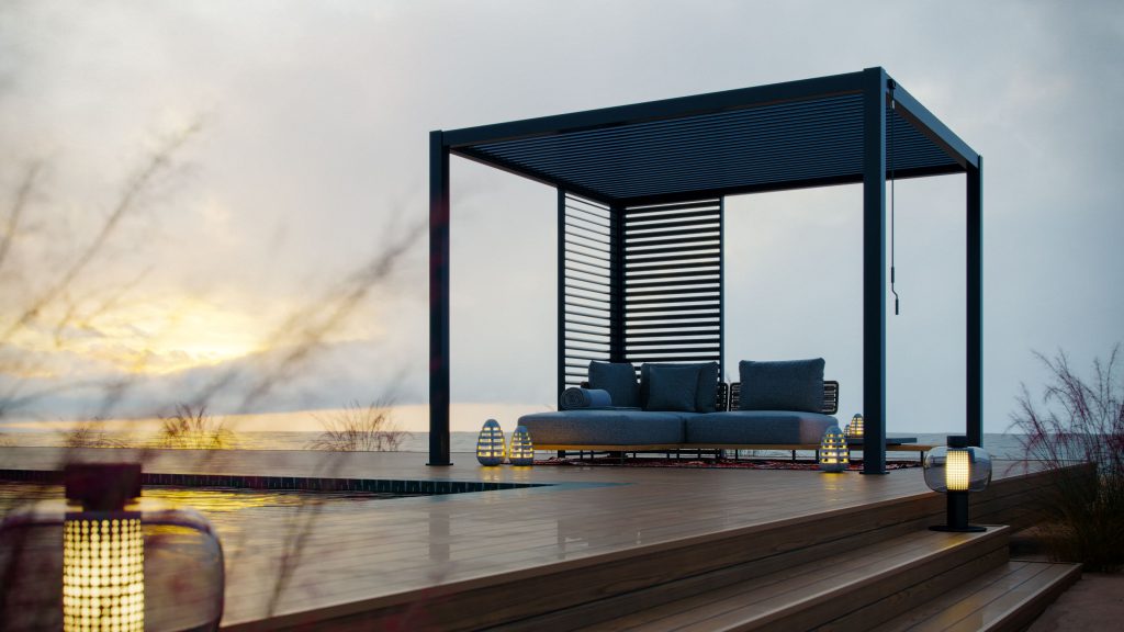 3D Furniture Rendering of Outdoor Lounge Area