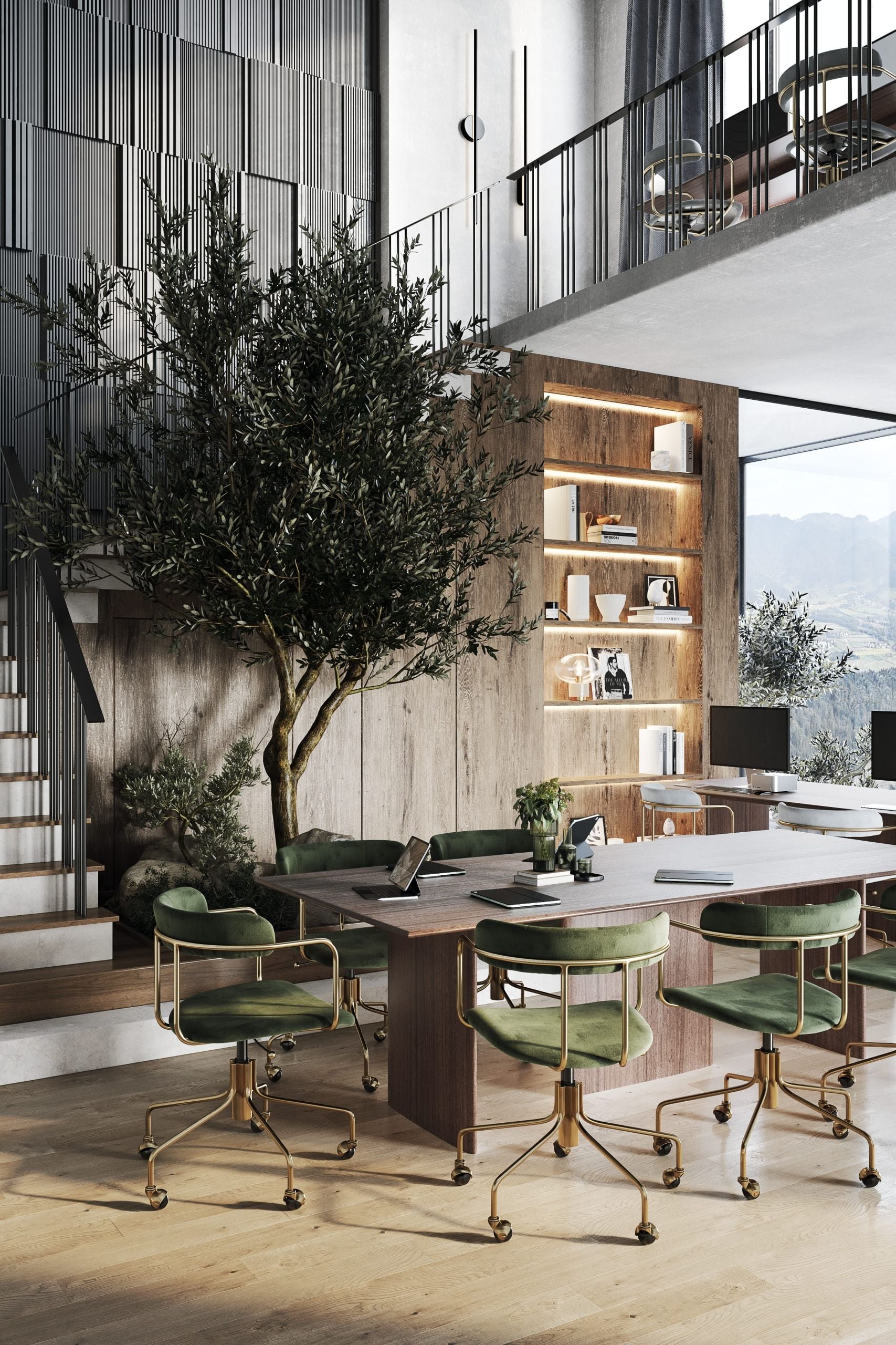 Two-Story Office 3D Visualization