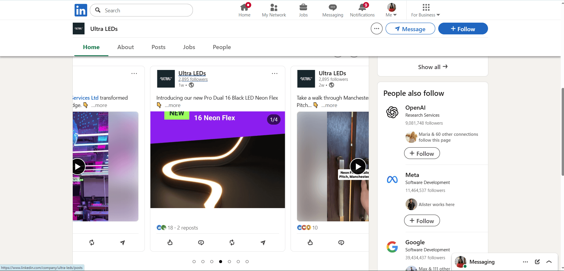 Lighting 3D rendering used in a LinkedIn brand post