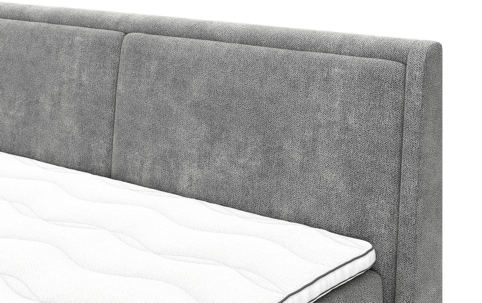 Grey Velvet Bed Close Up 3D Shots