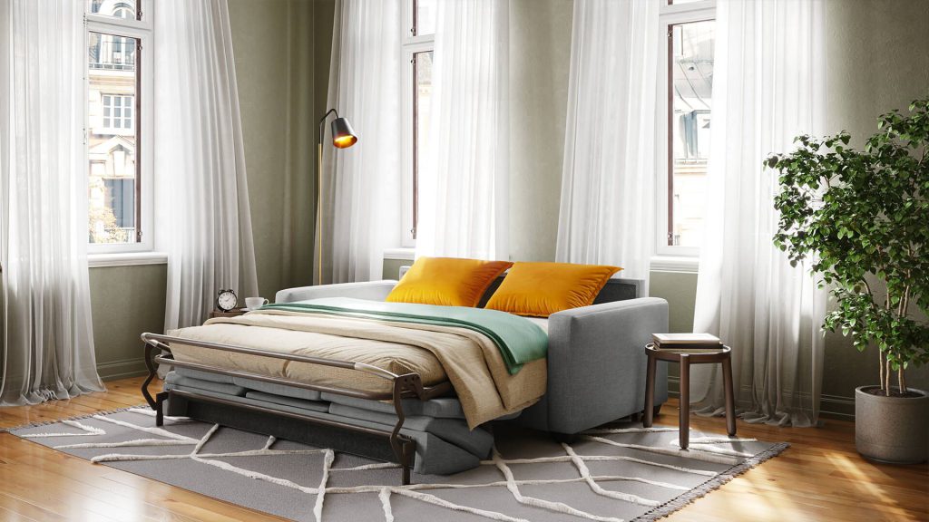 3D Interior Visualization of trendy Sofa Bed