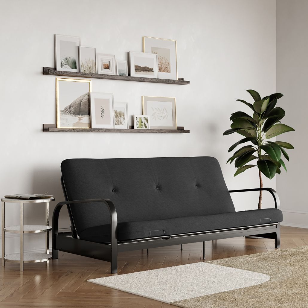 Lifestyle Render of a Dark Gray Sofa
