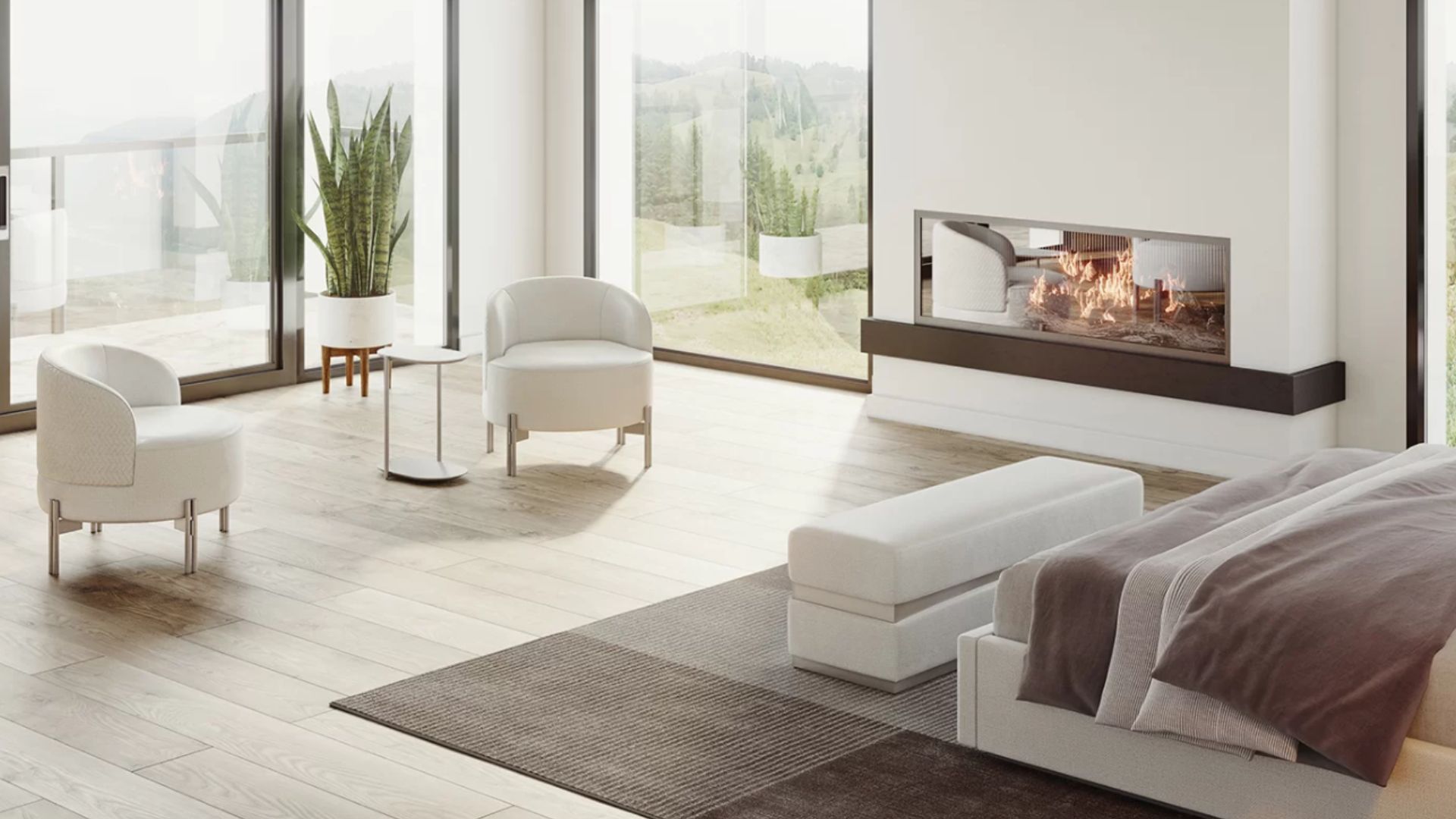 Lifestyle CGI of Modern Upholstered Furniture