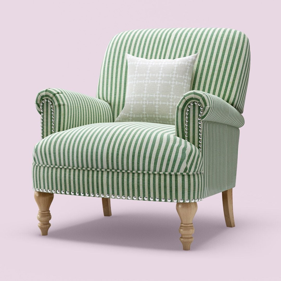 Texture mapping for upholstered furniture 3D rendering — high-resolution CGI armchair