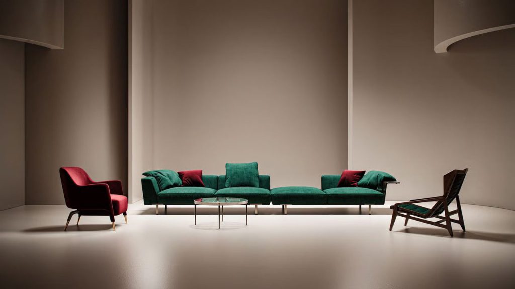Upholstered furniture rendering — photorealistic 3D CGI example for furniture marketing