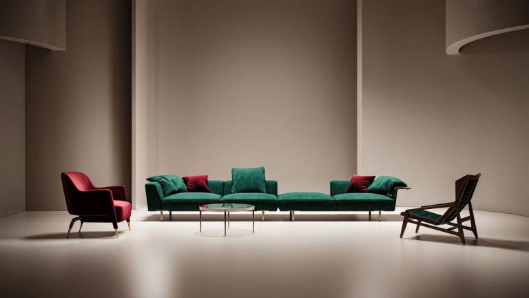 Upholstered furniture rendering — photorealistic 3D CGI example for furniture marketing