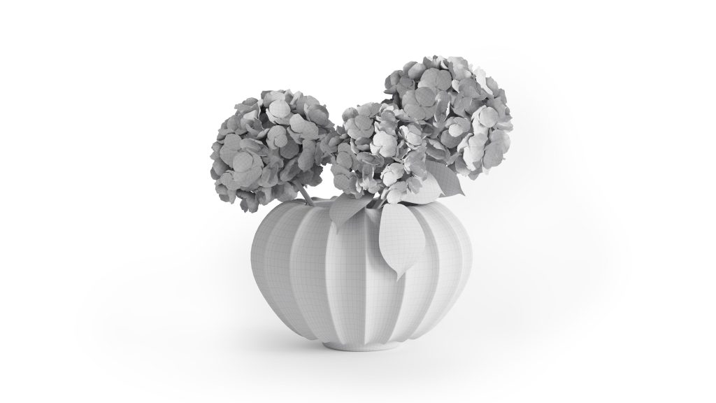3D Furniture Modeling and Rendering of Floral Vase