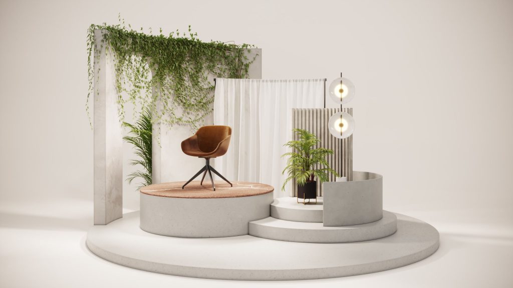 3D Furniture Rendering and Visualization Scene