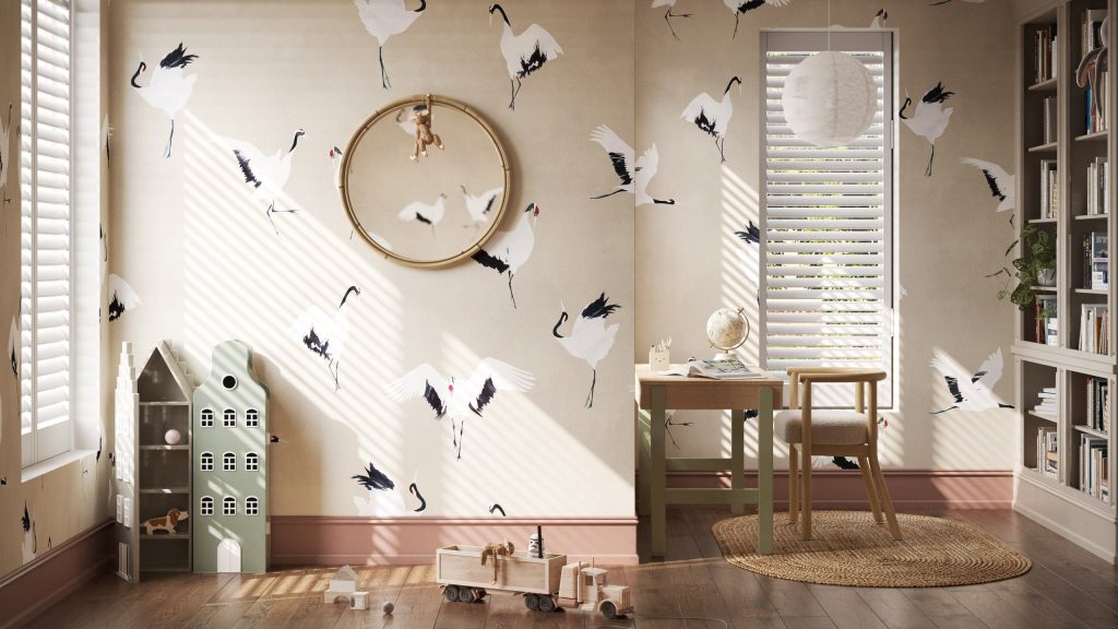 3D Interior Visualization of a Children’s Room with Custom Furniture