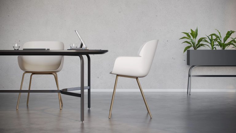 Wall Product Visualization: Wall Product Rendering for a White Office Chair