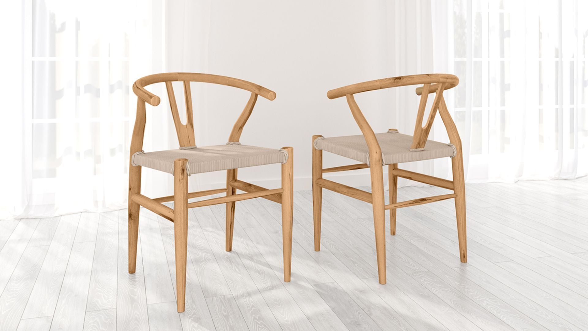 Wall Product Rendering for Beige Kitchen Chairs