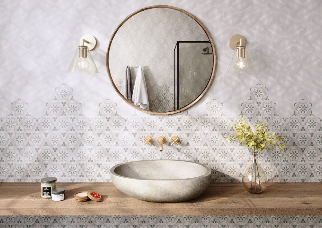 3D Interior Visualization of a trendy Bathroom with Realistic fittings Rendering