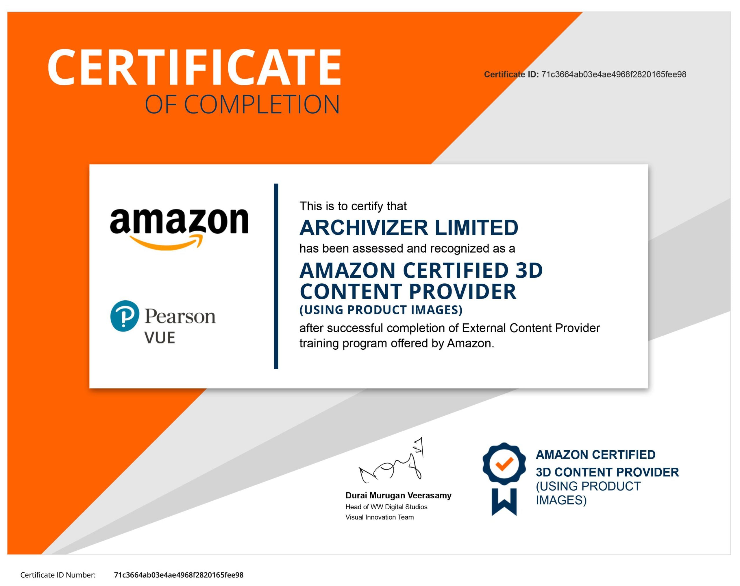 Amazon content service provider certification