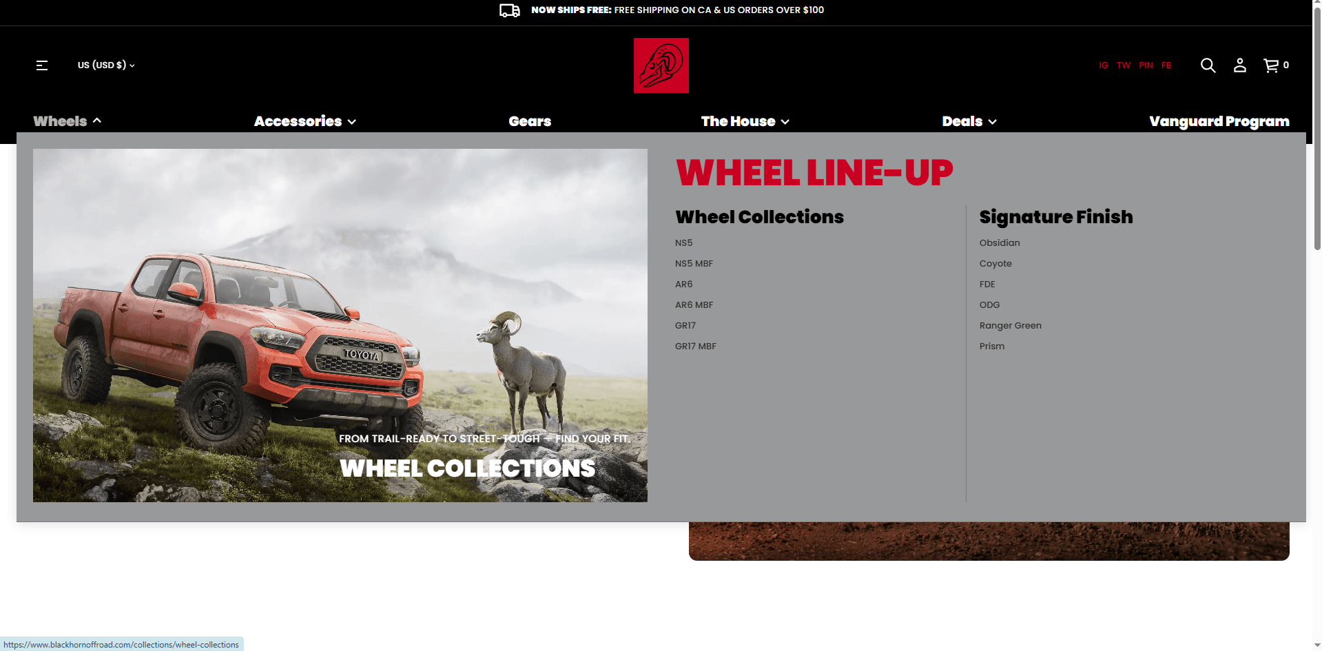 Full-page screenshot of the WheelTechGP with automotive rendering 