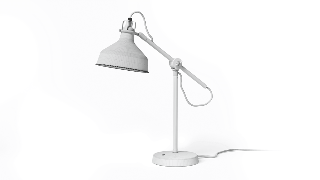 GLB 3D model of a floor lamp rendered in a web viewer
