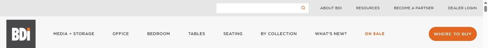 BDI website navigation header