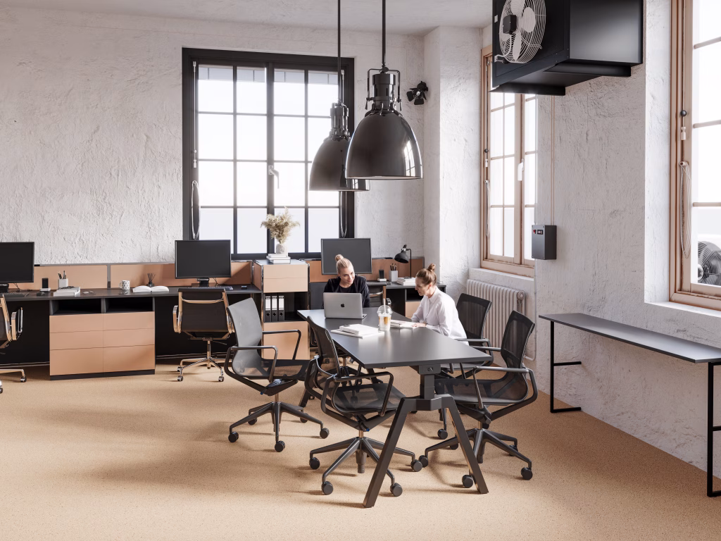 Commercial Flooring in Coworking Space CGI