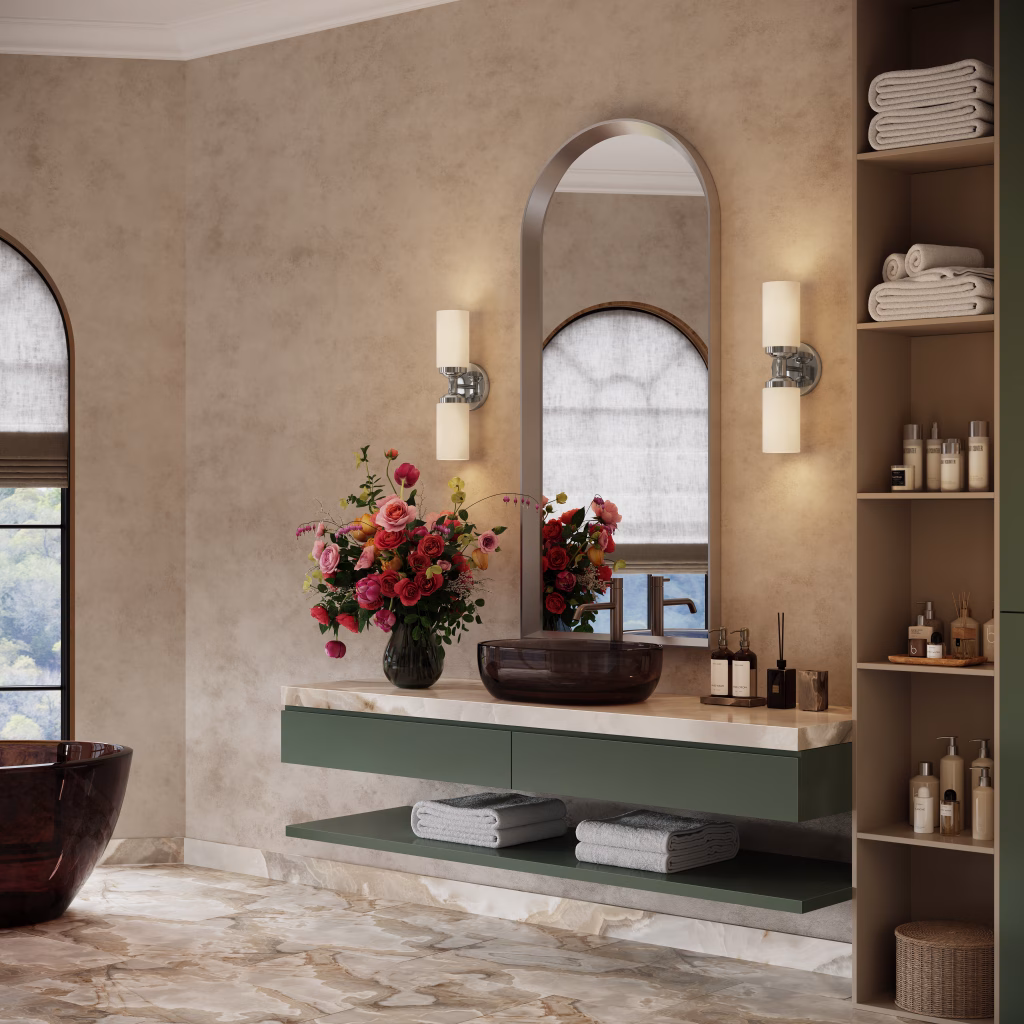 Product CGI of Bathroom Wall Sconces