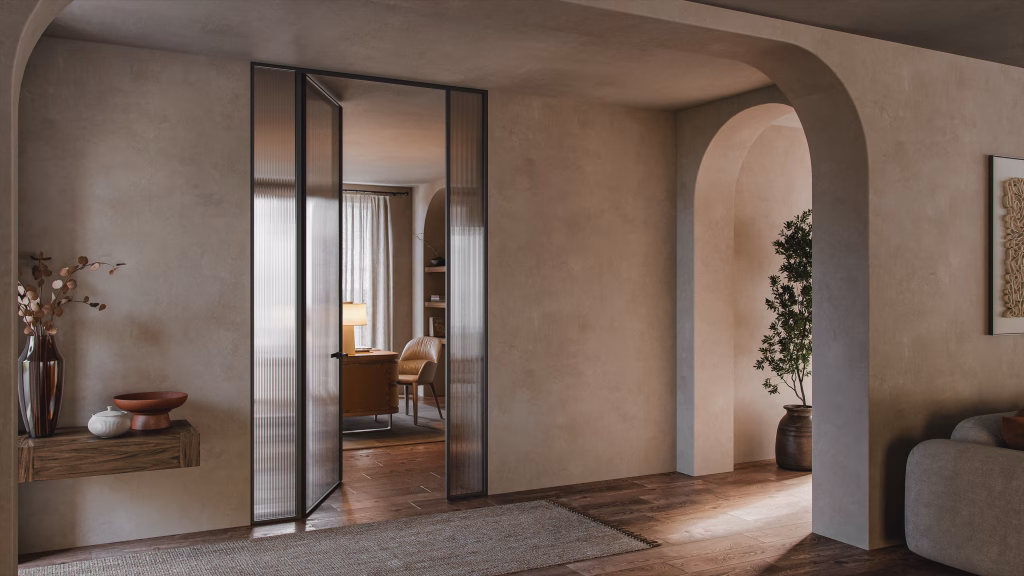 Interior 3D Visualization of Fluted Glass Door