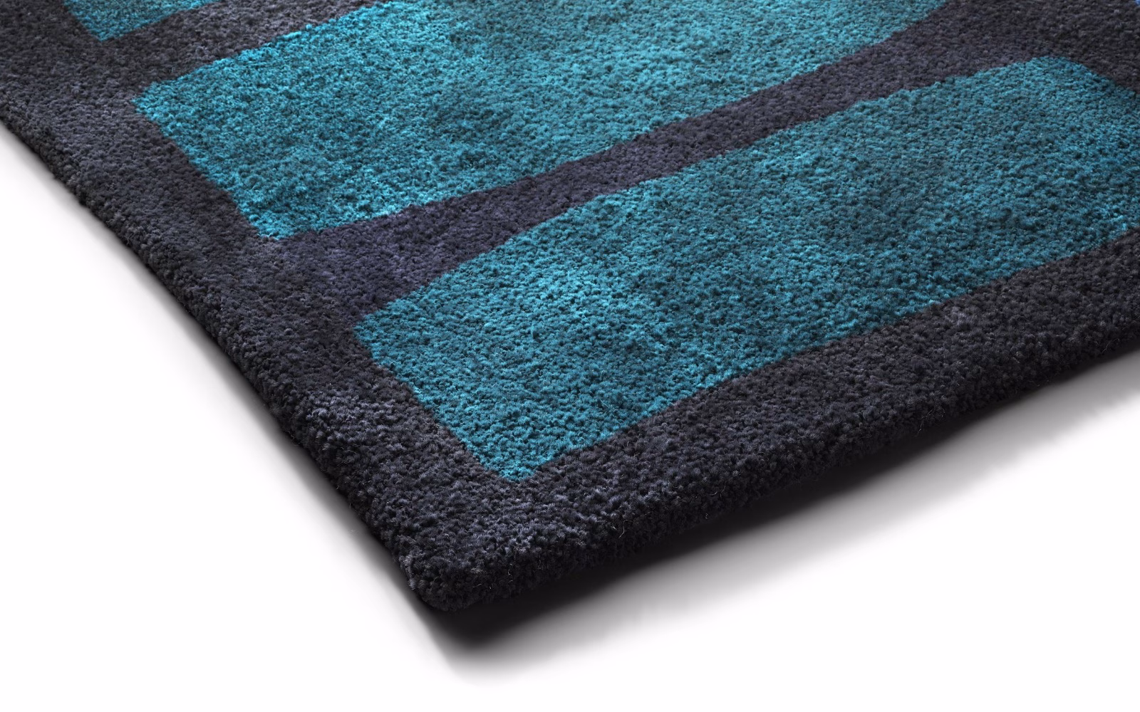 Macro render of rug pile and a bound edge