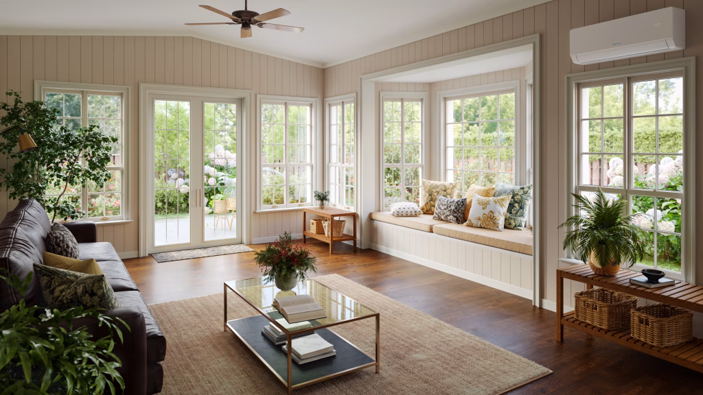 Product CGI of Split AC Unit in Living Room