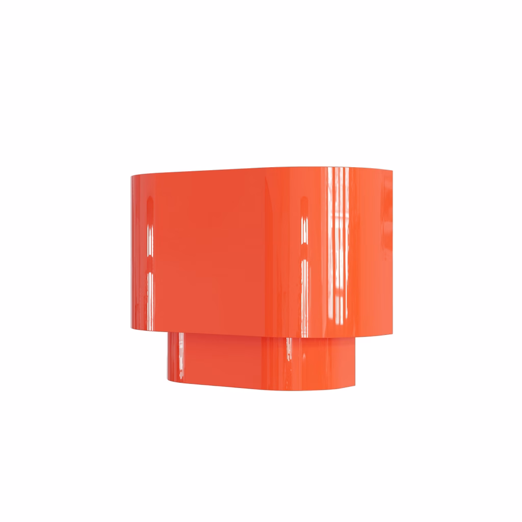 3D model of the Livex Lighting Springview wall sconce in glossy orange on a white background