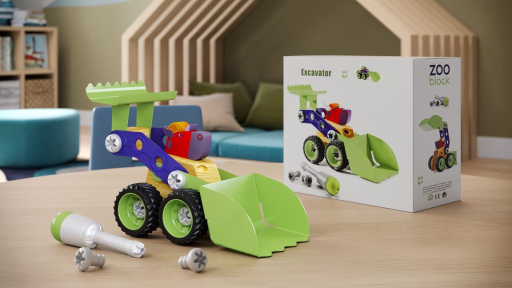 Cranes, excavators & building sets