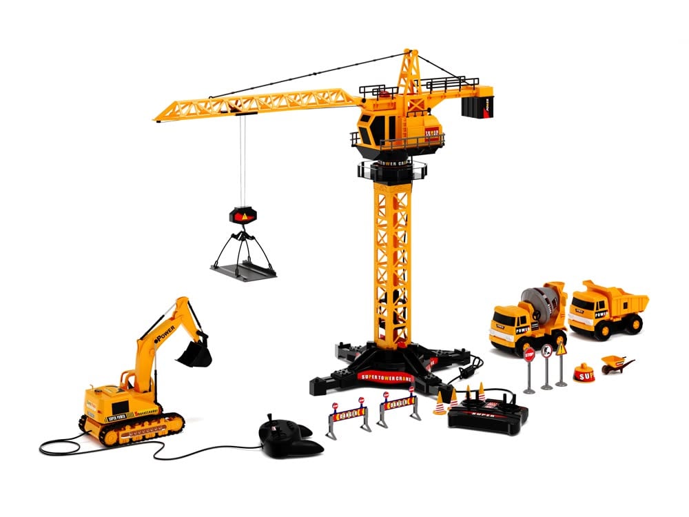 Cranes, excavators & building sets