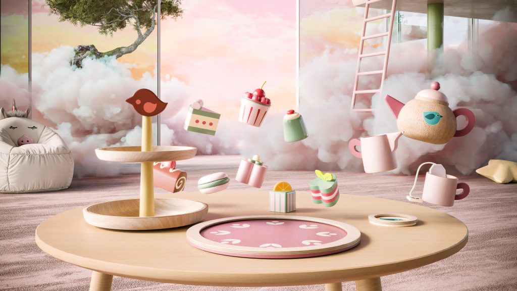 Tea sets, play kitchens & make-believe scenes